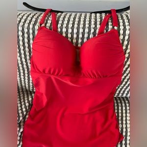 Lane Bryant Red Swim Tankini Size 40DD